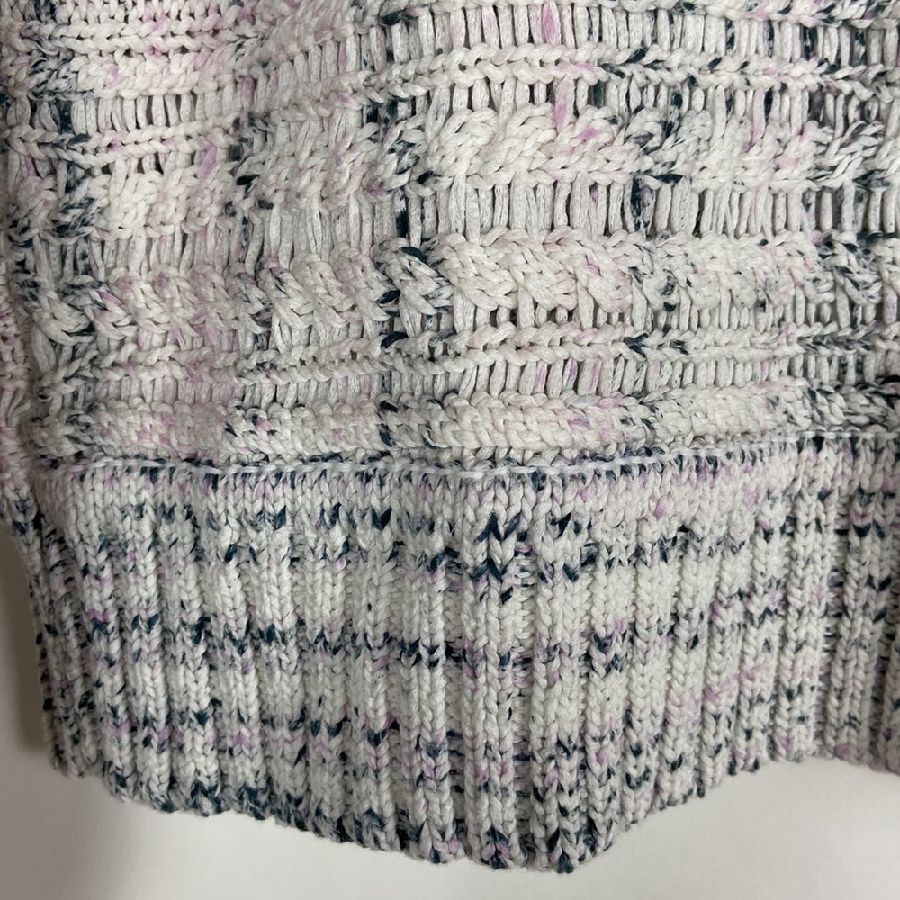 Joie Sydnee Cotton V-neck Chunky Knit Oversized Balloon Sleeve Cozy Sweater - Picture 14 of 16